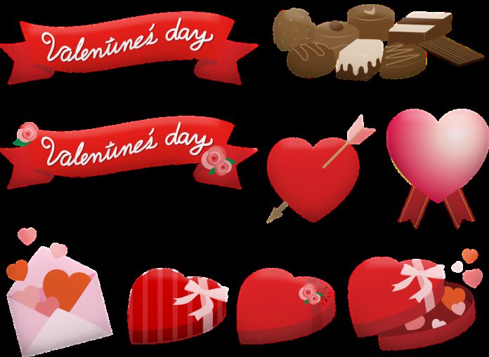 valentine clip art, hearts, candy